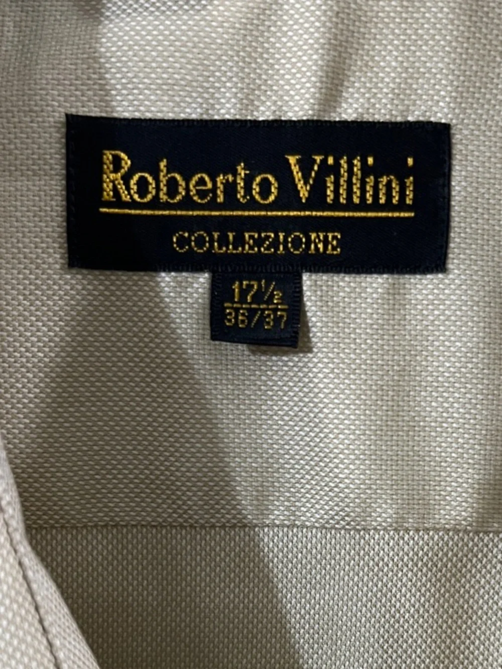 Roberto Villini Men's Tan Long-Sleeve Dress Shirt 17.5 / 36/37
